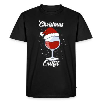 Wine Lovers Noël Chapeau de Noël Tenue Noël - T-shirt Premium bio Homme - noir - Devant - Nico (187cm)