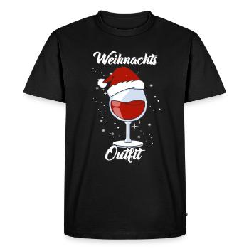 Wine Lovers Noël Chapeau de Noël Tenue Noël - T-shirt Premium bio Homme - noir - Devant - Nico (187cm)