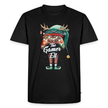 Gamer Elf Dab Gambler Outfit Drôle Noël - T-shirt Premium bio Homme - noir - Devant - Nico (187cm)