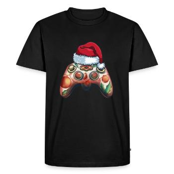 Contrôleur de joueur avec casquette Funny Outfit Noël - T-shirt Premium bio Homme - noir - Devant - Nico (187cm)