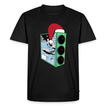 PC de jeu avec Beanie Funny Gambler Outfit Noël - T-shirt Premium bio Homme - noir - Devant - Nico (187cm)