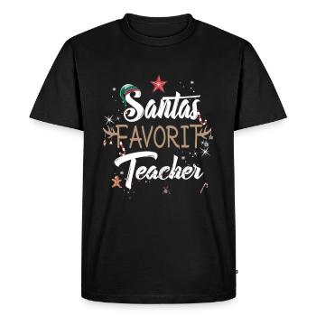 Le professeur préféré du Père Noël au moment de Noël - T-shirt Premium bio Homme - noir - Devant - Nico (187cm)