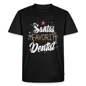 Le dentiste préféré du Père Noël à Noël - T-shirt Premium bio Homme - noir - Devant - Nico (187cm)
