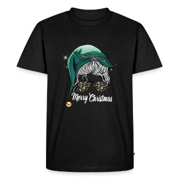 Joyeux Noël Mère beaux cadeaux - T-shirt Premium bio Homme - noir - Devant - Nico (187cm)