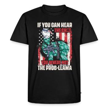LLambo Alpaca Llama Funny NO PROB-LLAMA - Men's Premium Organic T-Shirt - black - Front - Nico (187cm)
