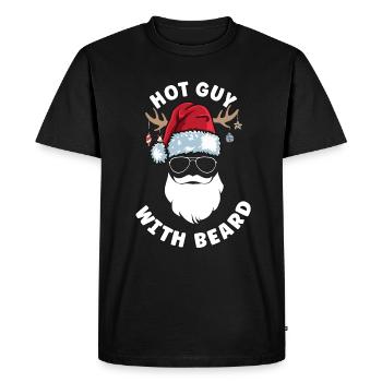 typebeard Christmas beard bearer - Men's Premium Organic T-Shirt - black - Front - Nico (187cm)