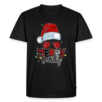 Joyeux Noël Père Noël Tenue de papa - T-shirt Premium bio Homme - noir - Devant - Nico (187cm)