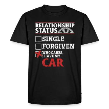 Relationship status who cares about my car - Men's Premium Organic T-Shirt - black - Front - Nico (187cm)