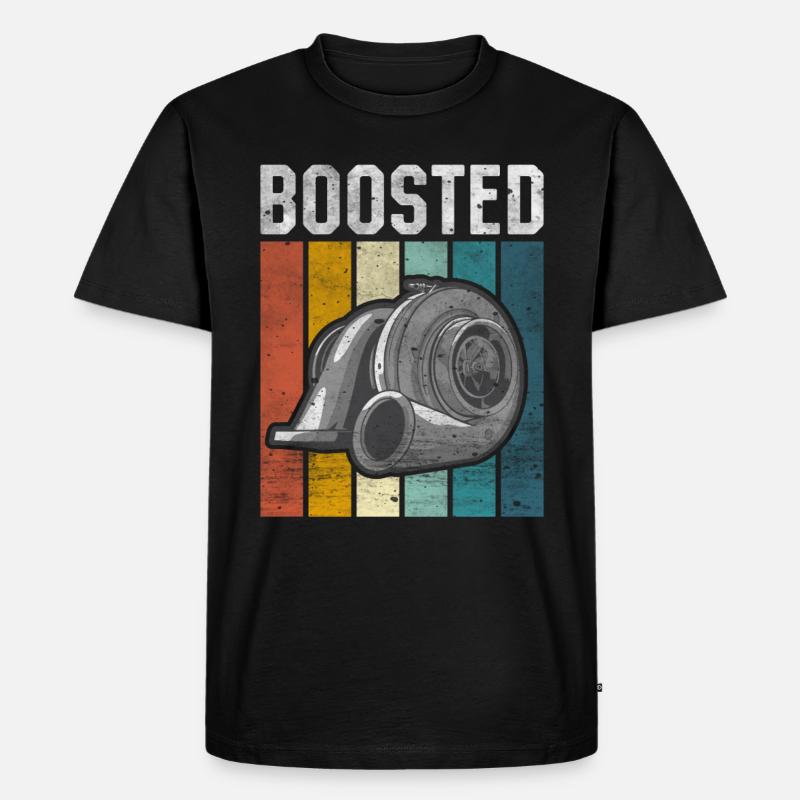 Turbolader Boosted - Turbo & Tuning - Männer Premium Bio T-Shirt - Schwarz