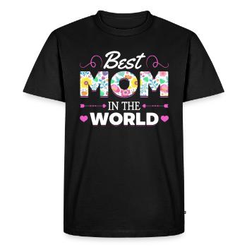 Pour la meilleure maman du monde! Pour la fête des mères - T-shirt Premium bio Homme - noir - Devant - Nico (187cm)