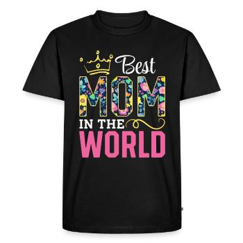 Pour la meilleure maman du monde! Pour la fête des mères - T-shirt Premium bio Homme - noir - Devant - Nico (187cm)