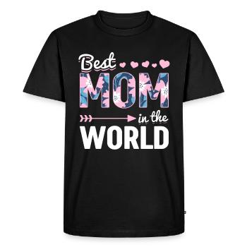 Pour la meilleure maman du monde! Pour la fête des mères - T-shirt Premium bio Homme - noir - Devant - Nico (187cm)