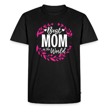 Pour la meilleure maman du monde! Pour la fête des mères - T-shirt Premium bio Homme - noir - Devant - Nico (187cm)