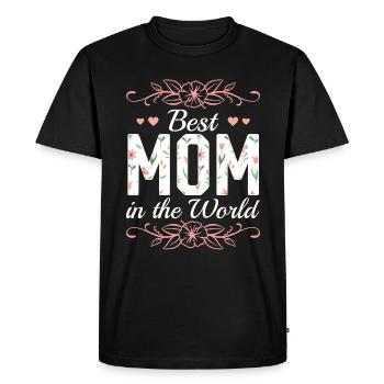 Pour la meilleure maman du monde! Pour la fête des mères - T-shirt Premium bio Homme - noir - Devant - Nico (187cm)
