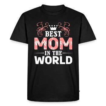 Pour la meilleure maman du monde! Pour la fête des mères - T-shirt Premium bio Homme - noir - Devant - Nico (187cm)