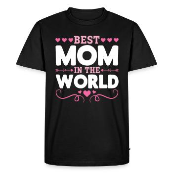Pour la meilleure maman du monde! Pour la fête des mères - T-shirt Premium bio Homme - noir - Devant - Nico (187cm)