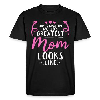 Voici à quoi ressemble la meilleure maman du monde - Fête des mères - T-shirt Premium bio Homme - noir - Devant - Nico (187cm)