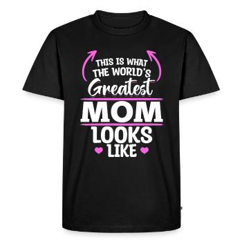 Voici à quoi ressemble la meilleure maman du monde - Fête des mères - T-shirt Premium bio Homme - noir - Devant - Nico (187cm)