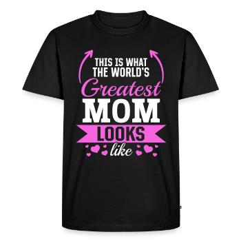 Voici à quoi ressemble la meilleure maman du monde - Fête des mères - T-shirt Premium bio Homme - noir - Devant - Nico (187cm)