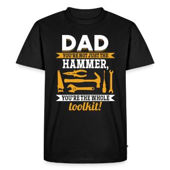 Papa tu n’es pas seulement génial - Idée de fête des pères - T-shirt Premium bio Homme - noir - Devant - Nico (187cm)