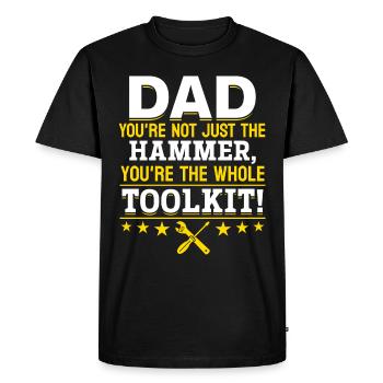 Papa tu n’es pas seulement génial - Idée de fête des pères - T-shirt Premium bio Homme - noir - Devant - Nico (187cm)