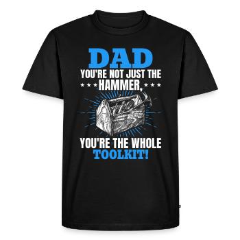 Papa tu n’es pas seulement génial - Idée de fête des pères - T-shirt Premium bio Homme - noir - Devant - Nico (187cm)