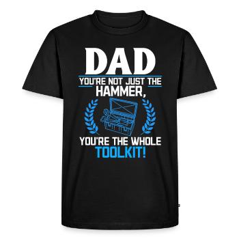 Papa tu n’es pas seulement génial - Idée de fête des pères - T-shirt Premium bio Homme - noir - Devant - Nico (187cm)