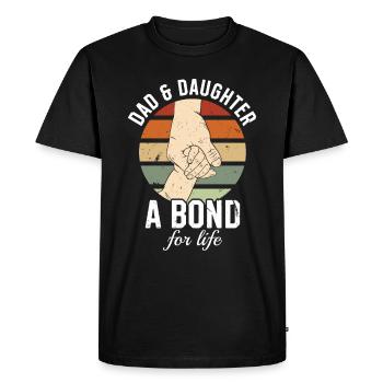 Papa et fille - Une alliance pour la vie - Fête des pères - T-shirt Premium bio Homme - noir - Devant - Nico (187cm)