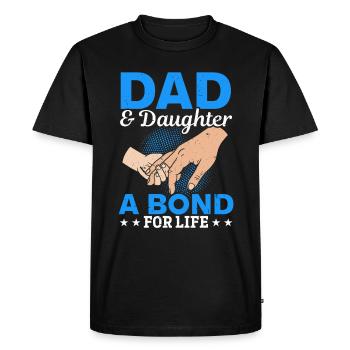 Papa et fille - Une alliance pour la vie - Fête des pères - T-shirt Premium bio Homme - noir - Devant - Nico (187cm)