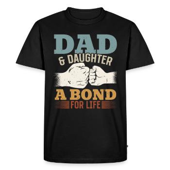 Papa et fille - Une alliance pour la vie - Fête des pères - T-shirt Premium bio Homme - noir - Devant - Nico (187cm)