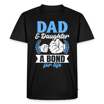 Papa et fille - Une alliance pour la vie - Fête des pères - T-shirt Premium bio Homme - noir - Devant - Nico (187cm)