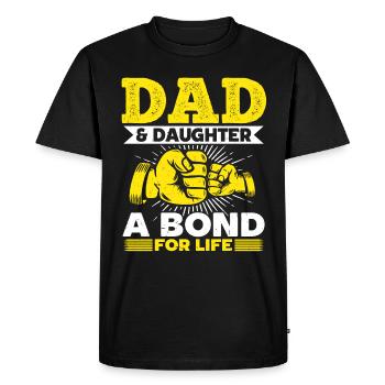 Papa et fille - Une alliance pour la vie - Fête des pères - T-shirt Premium bio Homme - noir - Devant - Nico (187cm)