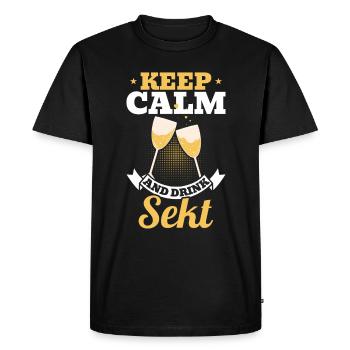 RESTEZ CALME et buvez Sekt - Mädelsabend Pegel - T-shirt Premium bio Homme - noir - Devant - Nico (187cm)