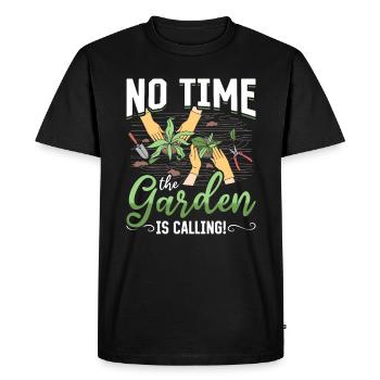 Pas le temps, le jardin vous appelle! - T-shirt Premium bio Homme - noir - Devant - Nico (187cm)