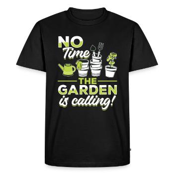 Pas le temps, le jardin vous appelle! - T-shirt Premium bio Homme - noir - Devant - Nico (187cm)