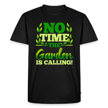 Pas le temps, le jardin vous appelle! - T-shirt Premium bio Homme - noir - Devant - Nico (187cm)