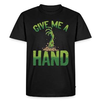 Donnez-moi une main d’Halloween qui fait froid dans le dos - T-shirt Premium bio Homme - noir - Devant - Nico (187cm)