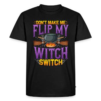 Ne me fais pas basculer mon interrupteur de sorcière - Halloween - T-shirt Premium bio Homme - noir - Devant - Nico (187cm)