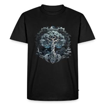 Arbre de vie Yggdrasil Viking Midgard Thor - T-shirt Premium bio Homme - noir - Devant - Nico (187cm)