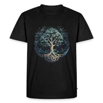 Arbre de vie Yggdrasil Viking Midgard Thor - T-shirt Premium bio Homme - noir - Devant - Nico (187cm)
