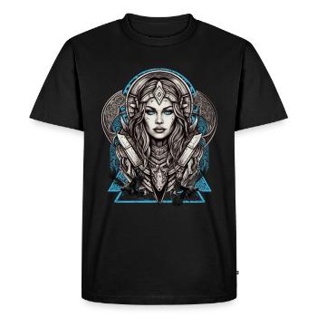 Mythologie et force La Servante du bouclier - T-shirt Premium bio Homme - noir - Devant - Nico (187cm)