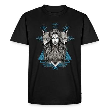Mythologie et force La Servante du bouclier - T-shirt Premium bio Homme - noir - Devant - Nico (187cm)