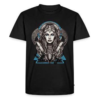 Mythologie et force La Servante du bouclier - T-shirt Premium bio Homme - noir - Devant - Nico (187cm)