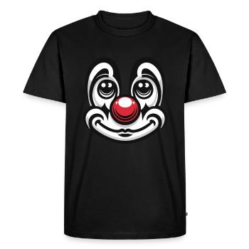 Pure carnival joy: clown face for fun - Men's Premium Organic T-Shirt - black - Front - Nico (187cm)