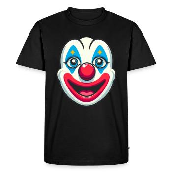 Pure carnival joy: clown face for fun - Men's Premium Organic T-Shirt - black - Front - Nico (187cm)