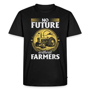No future without farmers - Men's Premium Organic T-Shirt - black - Front - Nico (187cm)
