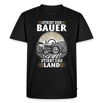 Peasant power: If the farmer dies, the land dies - Men's Premium Organic T-Shirt - black - Front - Nico (187cm)
