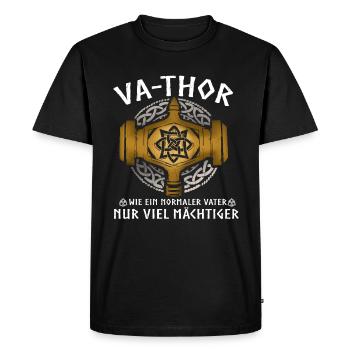 Vathor - Fête des pères Cadeau Fête des Pères Viking - T-shirt Premium bio Homme - noir - Devant - Nico (187cm)