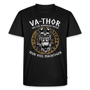 Vathor - Fête des pères Cadeau Fête des Pères Viking - T-shirt Premium bio Homme - noir - Devant - Nico (187cm)