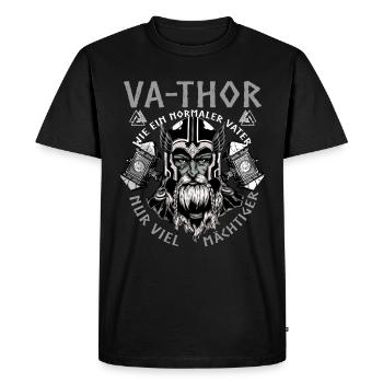 Vathor - Fête des pères Cadeau Fête des Pères Viking - T-shirt Premium bio Homme - noir - Devant - Nico (187cm)